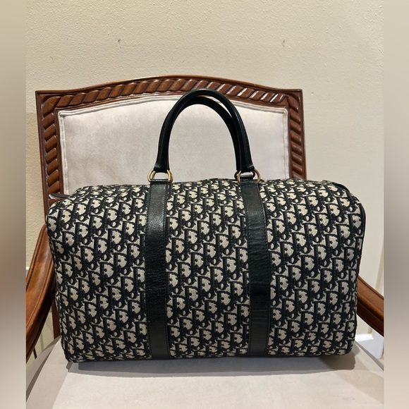 Rare Dior Vintage Trotter Weekender w Unbranded - D I O R Charm:lock Gold - Picture 2 of 11